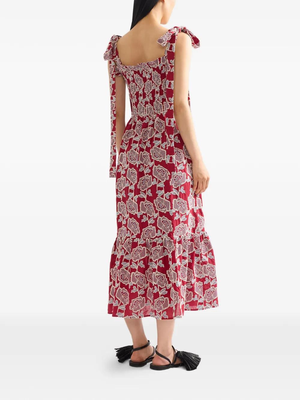 strapless open back dress Erdem // Red & Multicolour Floral Dress – VSP Consignment main image 0
