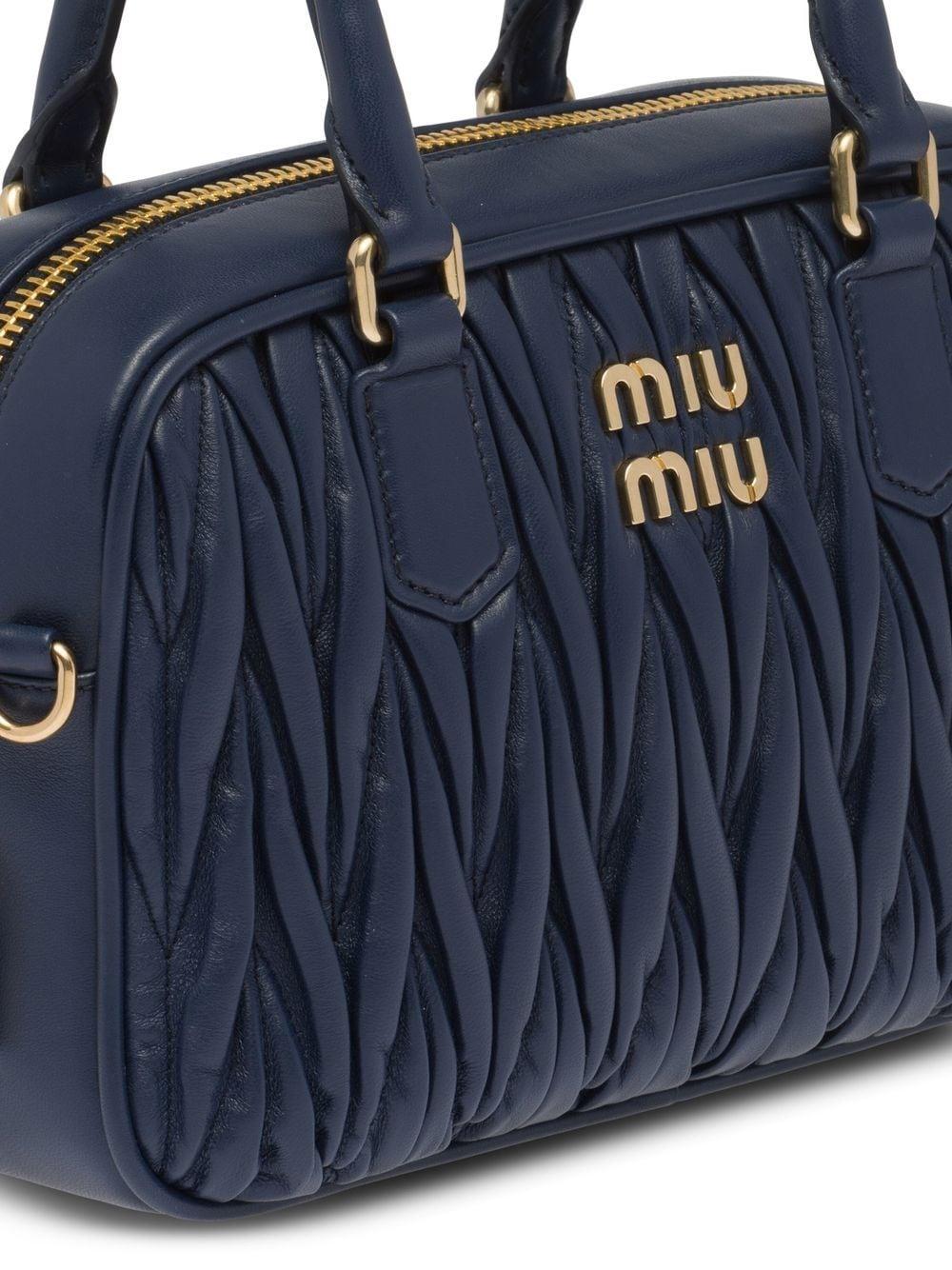 トートバッグ MIU MIU 25SS Black Matelasse Tote Mini Bag 5BP088 AN88 F0002 Miu Miu Matelassé Tote Bag in Black | Lyst