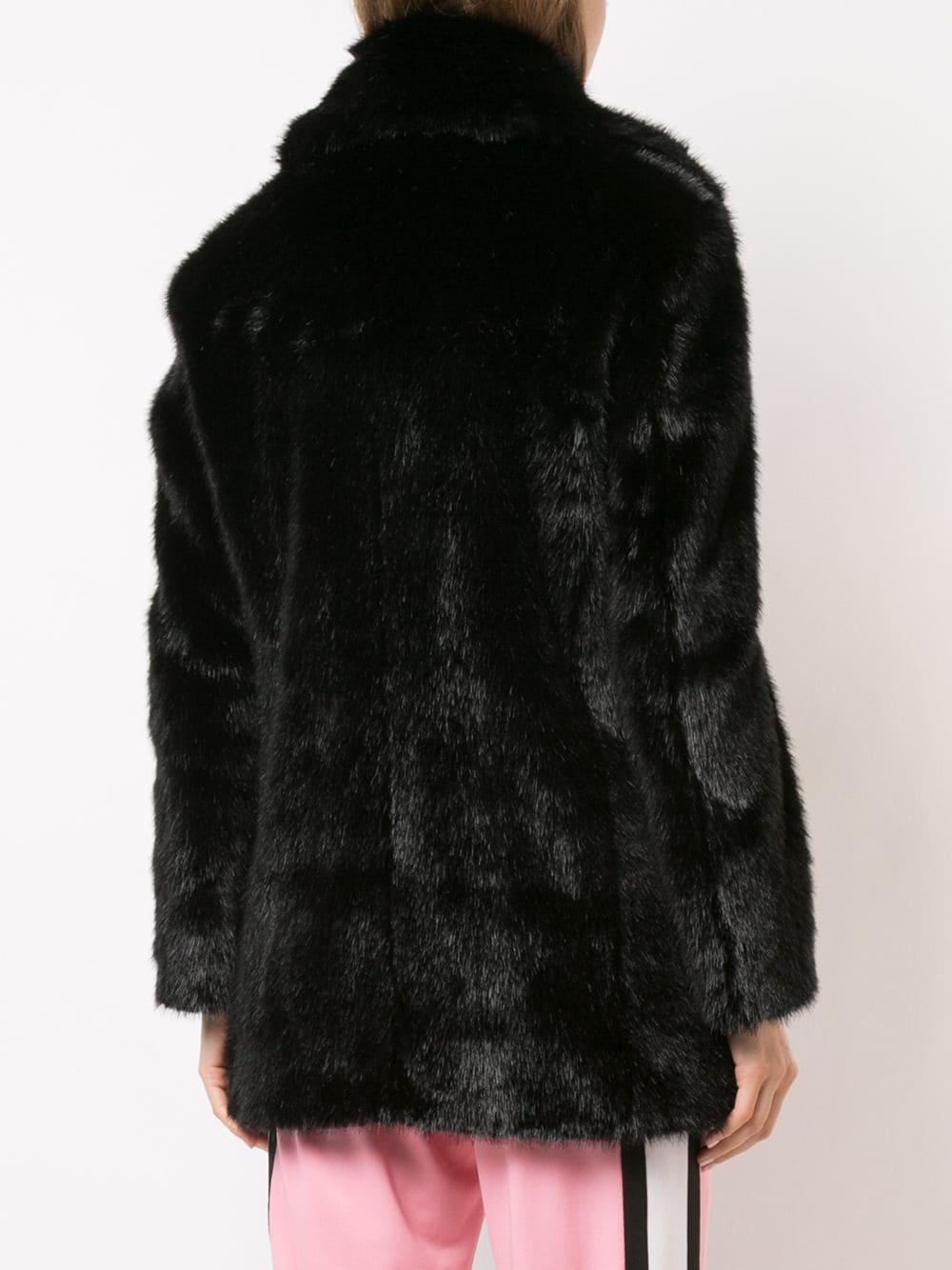 moschino black fur coat