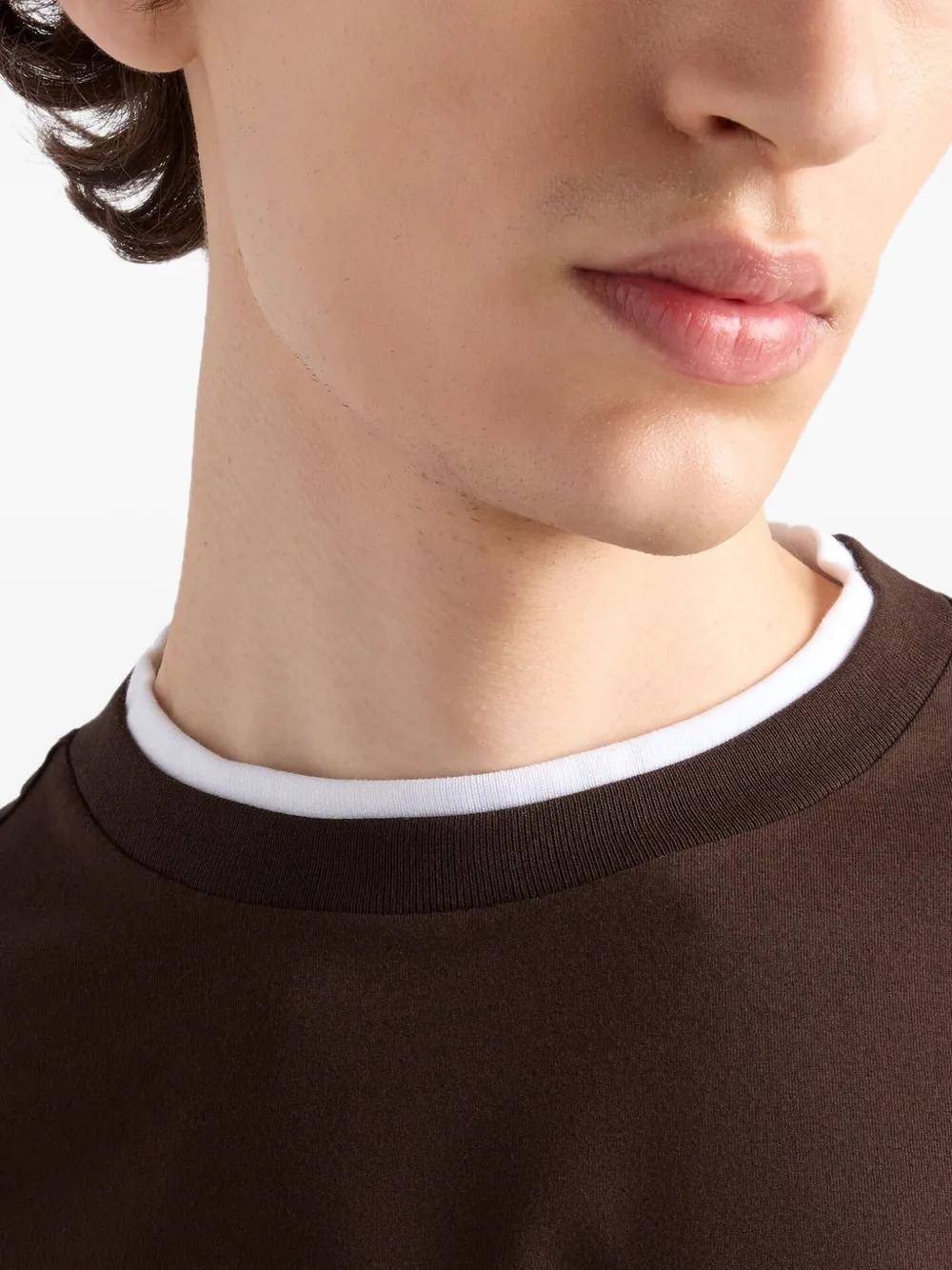 Prada Double-Layer Logo T-Shirt in Brown for Men | Lyst Prada Double-Layer Logo T-Shirt in Brown for Men | Lyst