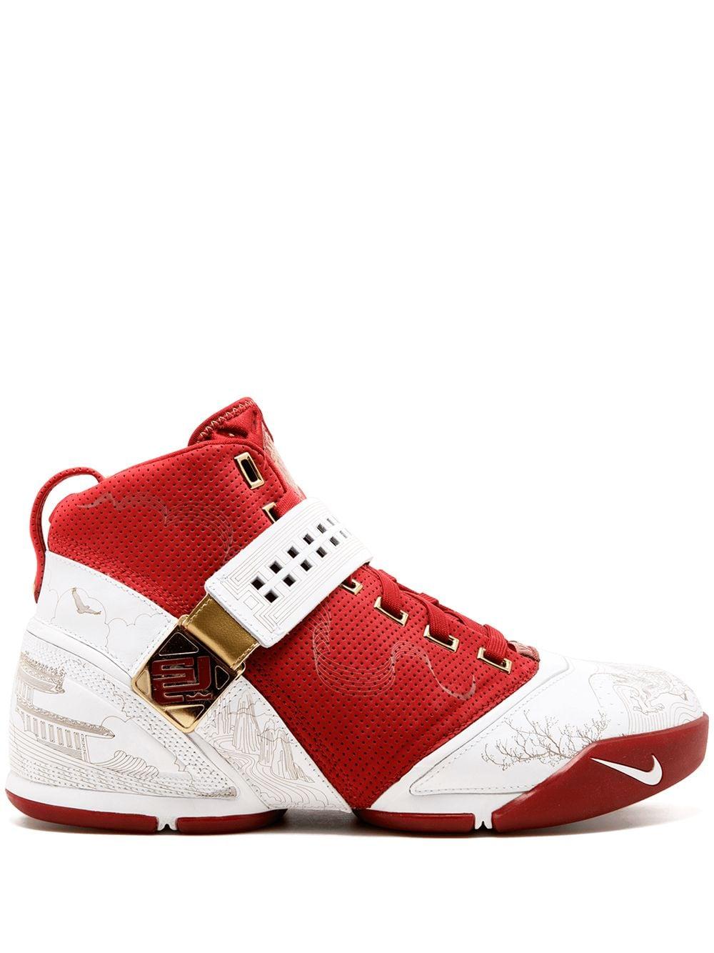 Nike Leather Zoom Lebron 5 Sneakers in Red for Men - Lyst