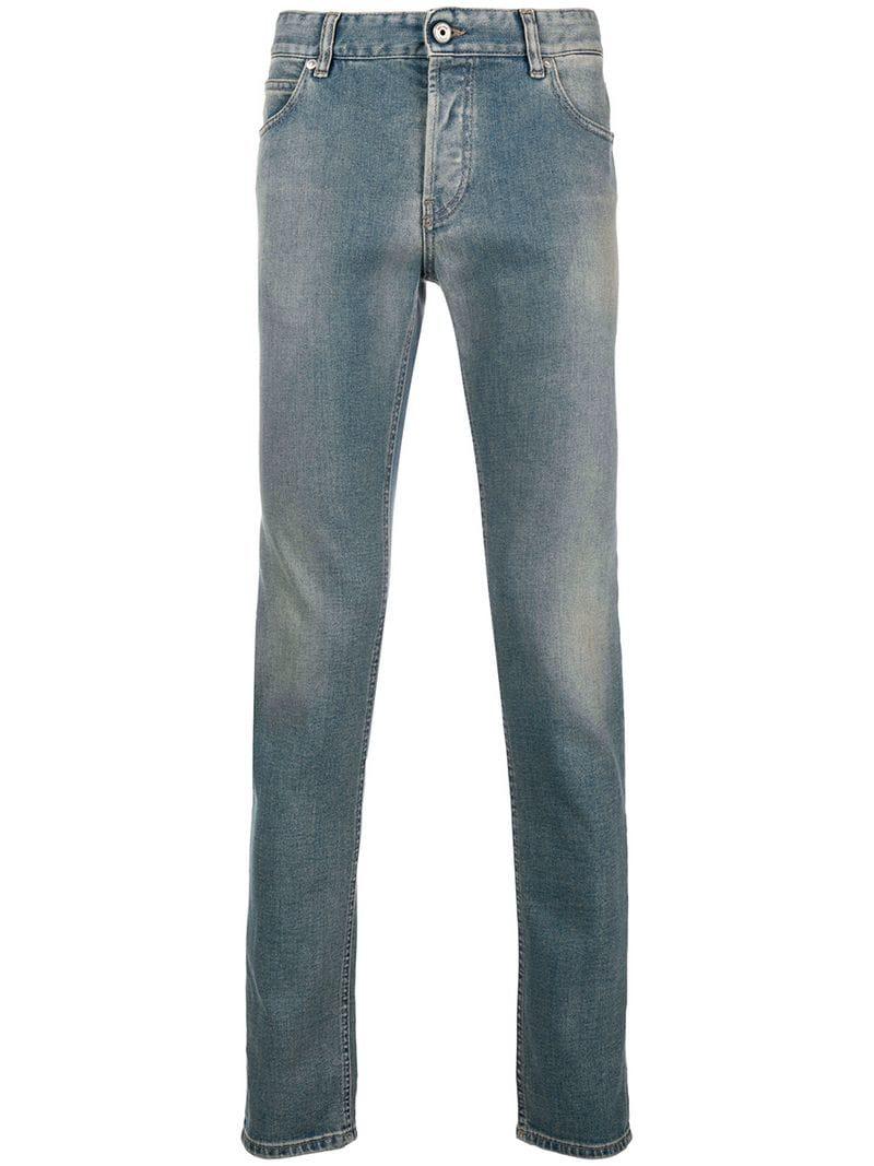 Just Cavalli Denim Stonewashed Slim Fit Jeans in Blue for Men - Lyst