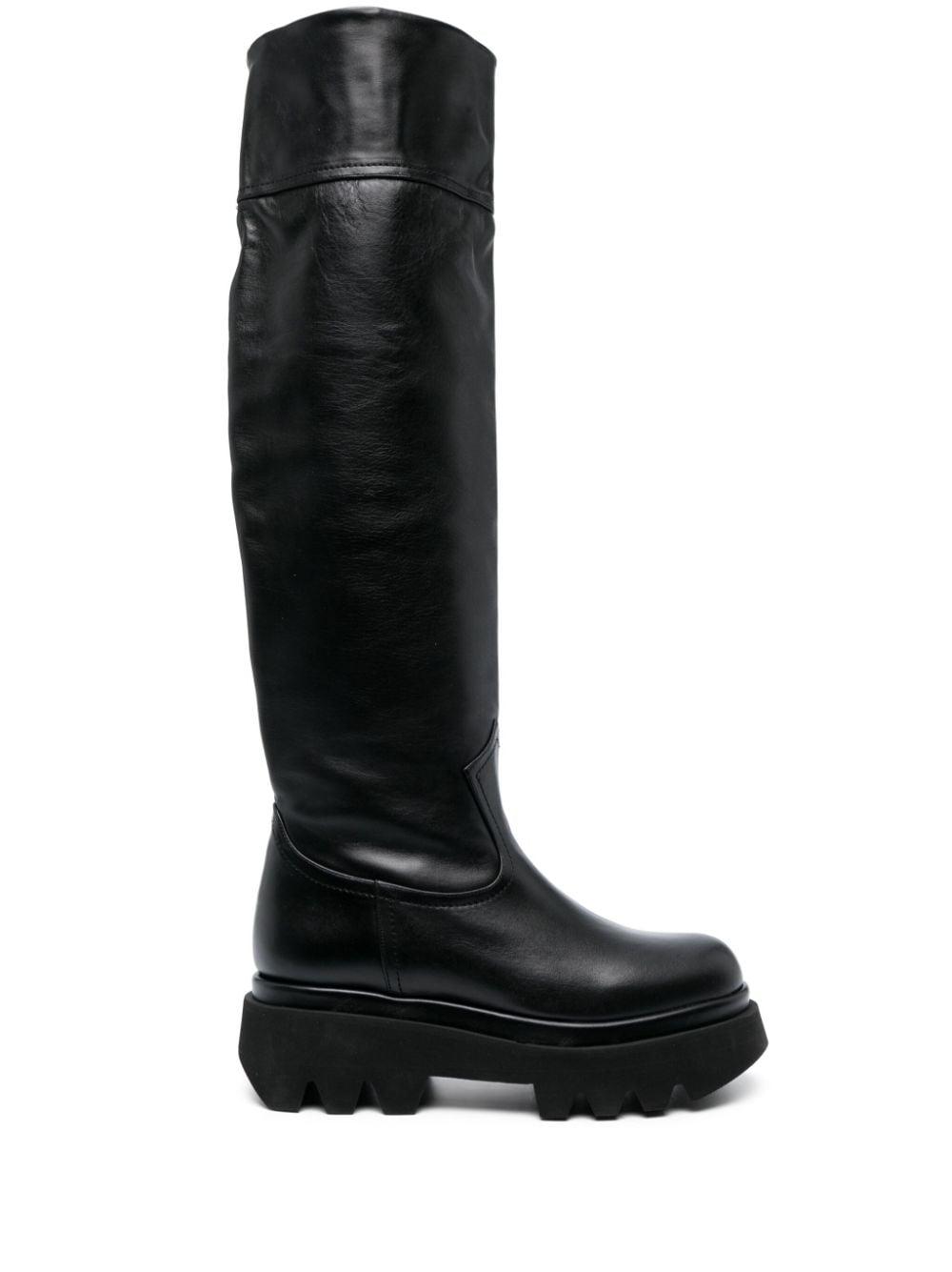 Paloma Barceló Ridged-sole Leather Boots in Black | Lyst Australia
