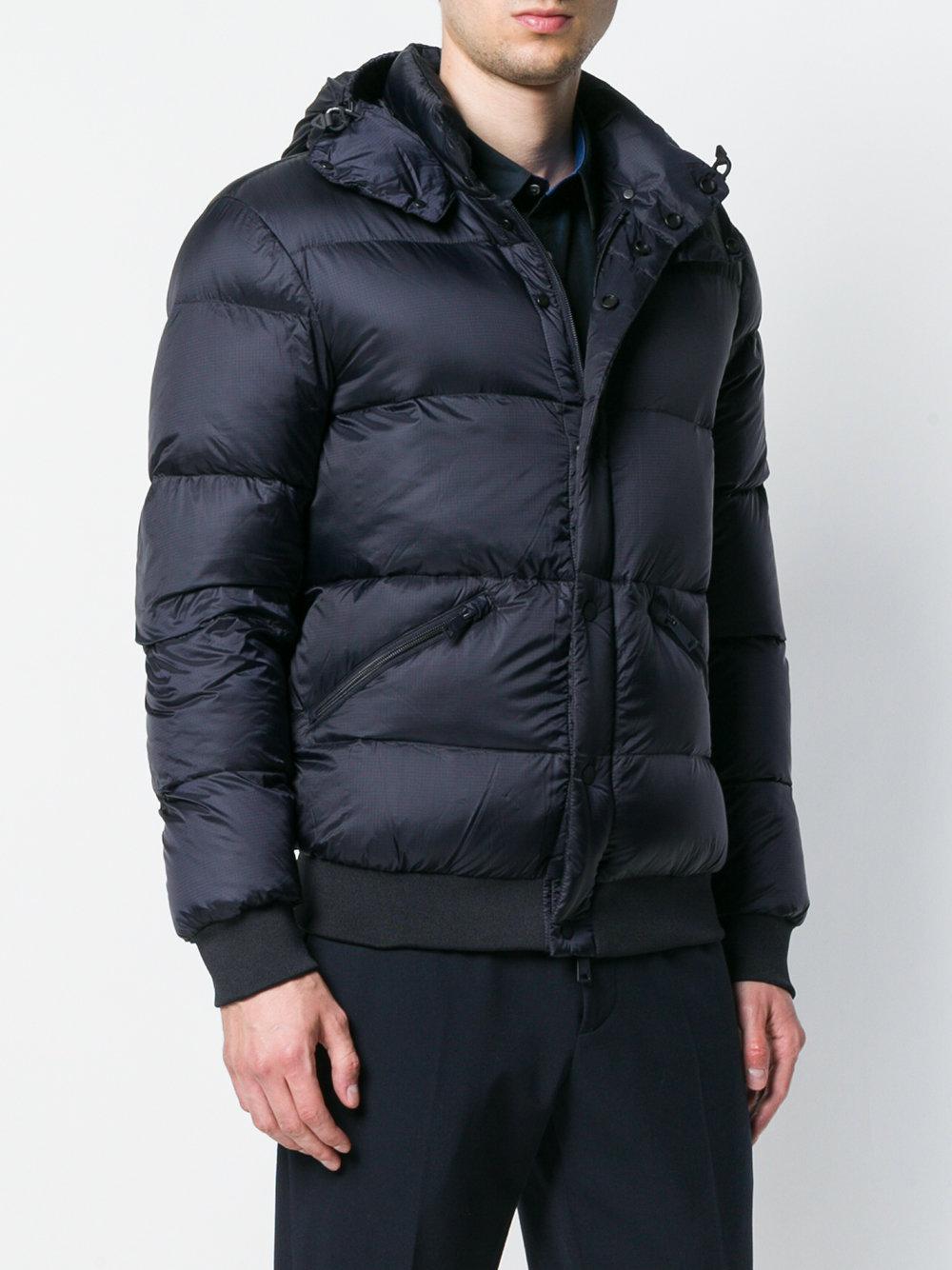Emporio Armani Synthetic Padded Hooded Jacket in Blue for Men - Lyst