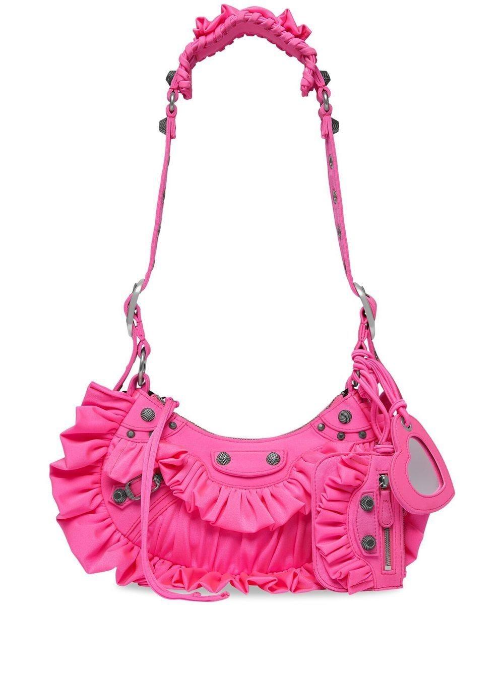 Balenciaga Le Cagole Ruffles Shoulder Bag in Pink | Lyst