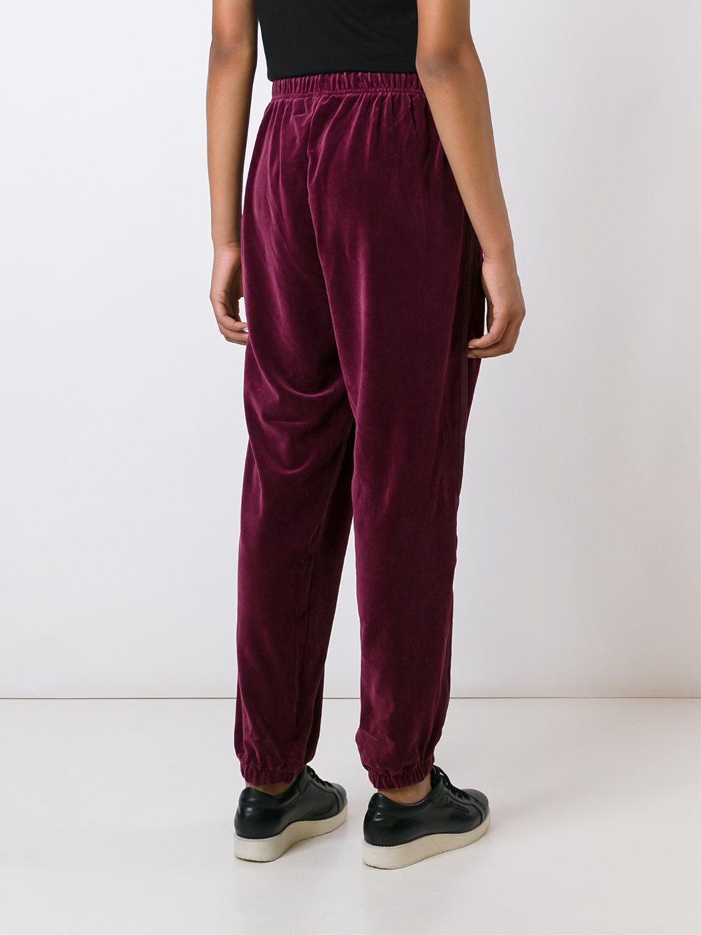 adidas Originals Cotton Archive Velour Cuffed Track Pants in Pink ...