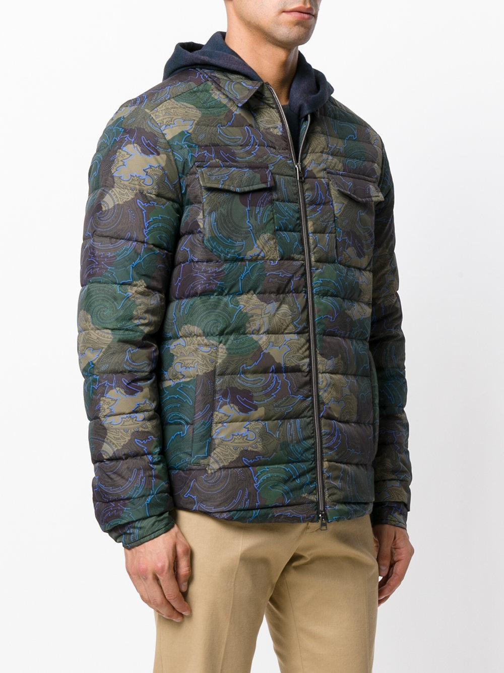 Lyst - Etro Camouflage Puffer Jacket in Green for Men