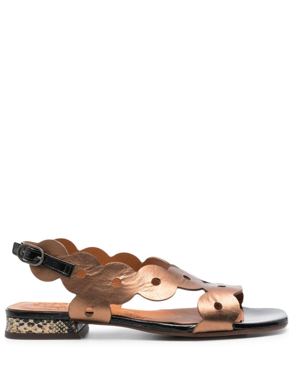 Chie Mihara Teide Metallic Sandals in Brown Lyst