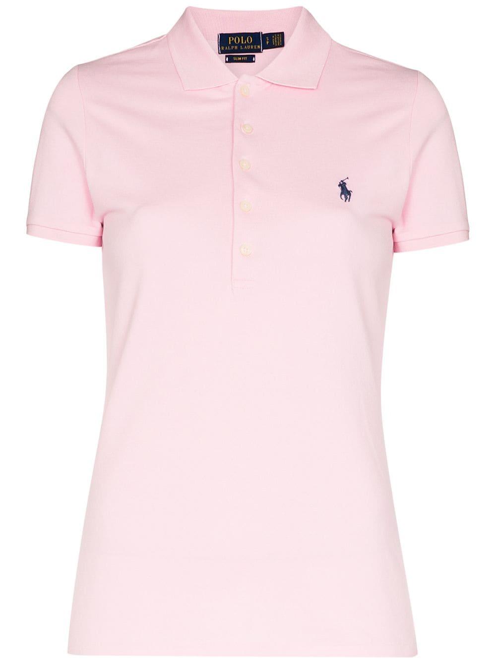 Polo Ralph Lauren Logo Detail Cotton Piqué Polo Shirt in Pink - Save 6% ...