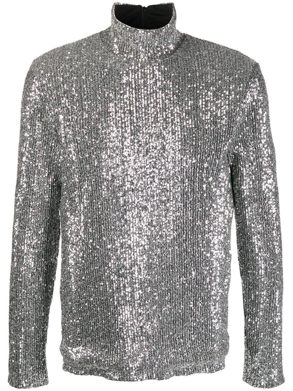 White sequin cheap turtleneck