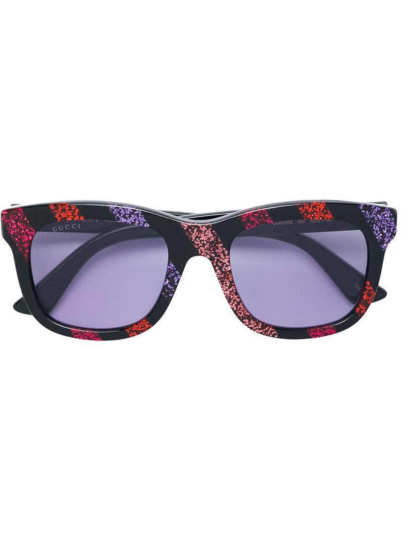 gucci glitter stripe sunglasses