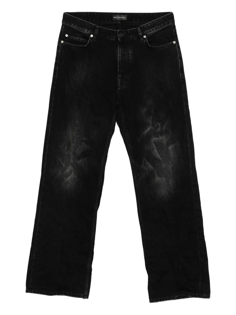 BALENCIAGA ブラック ストレートデニム メンズ Balenciaga ストレートジーンズ | オンラインセールは最大42