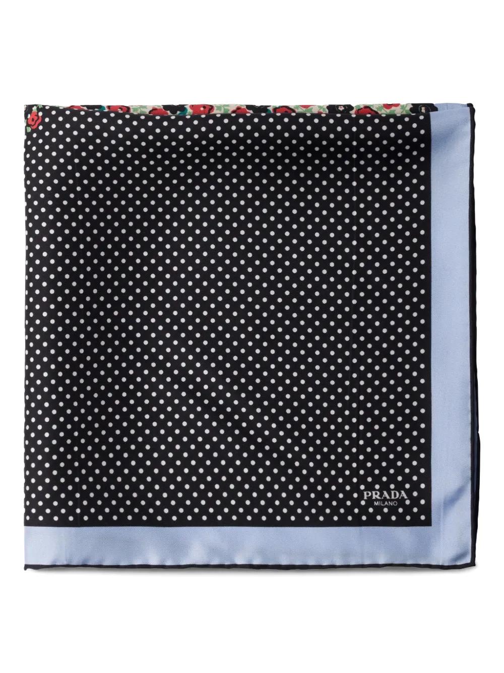 Prada Printed Silk Scarf in Black Lyst UK