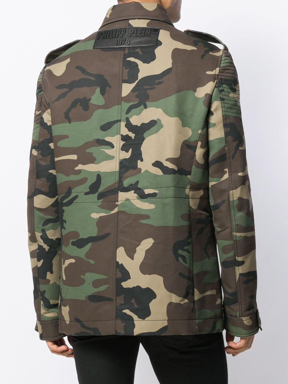 Philipp Plein Cotton Camouflage Print Military Jacket in Green for Men ...