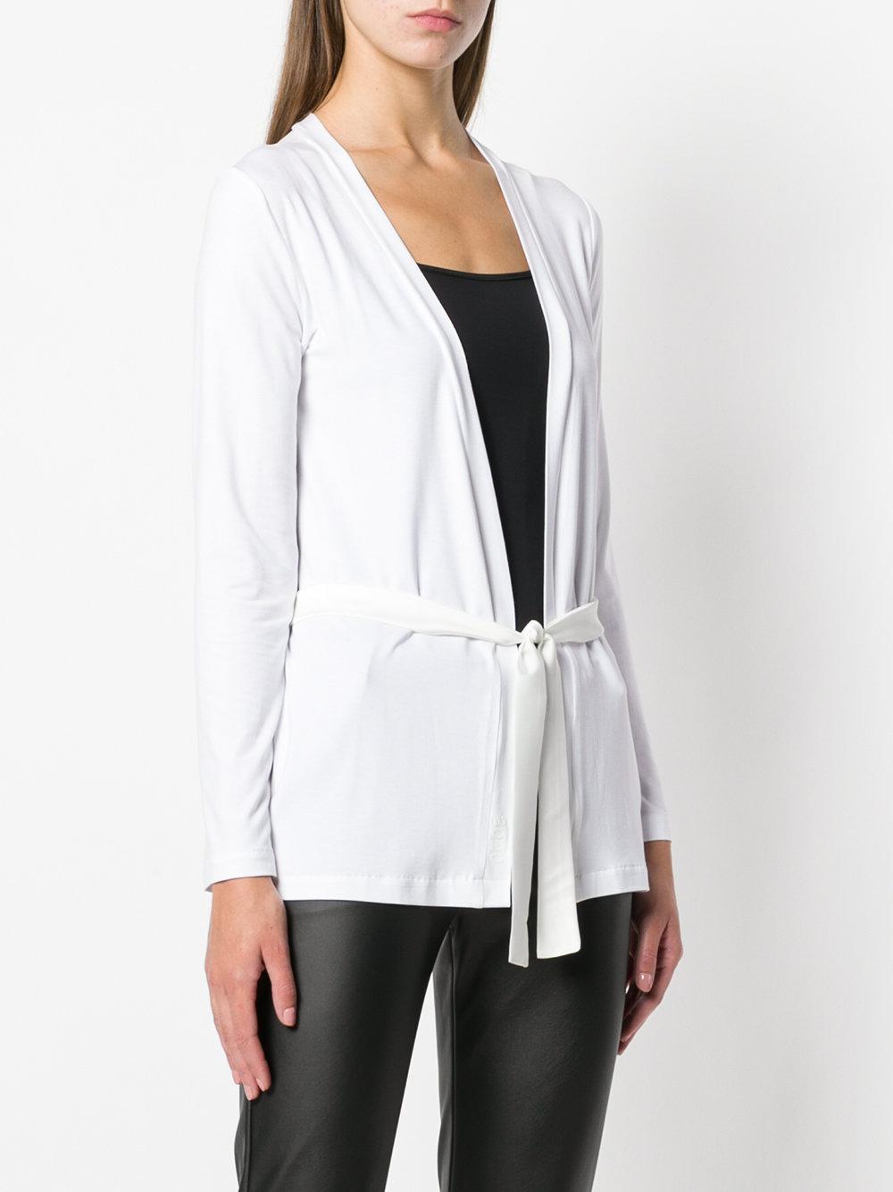 Styland Synthetic Tie Waist Cardigan in White - Lyst
