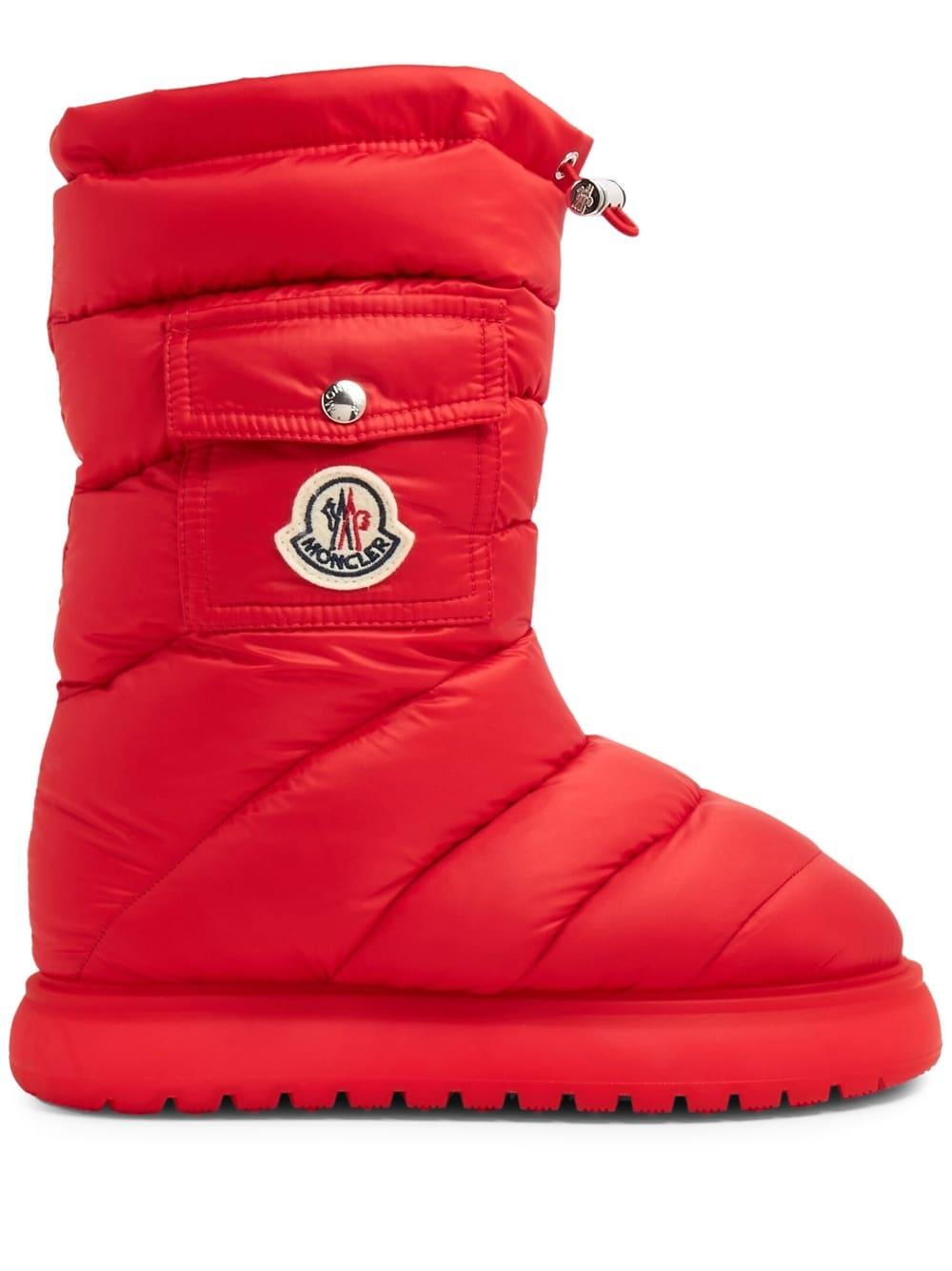Moncler Gaia Padded Snow Boots in Red | Lyst