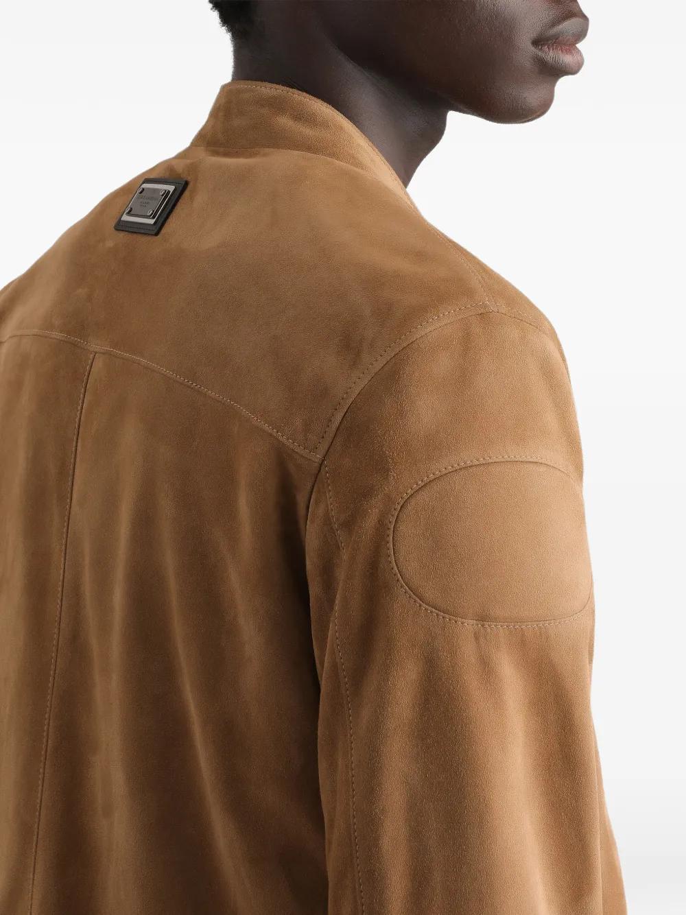 Dolce & Gabbana Zip Suede Jacket in Brown for Men | Lyst