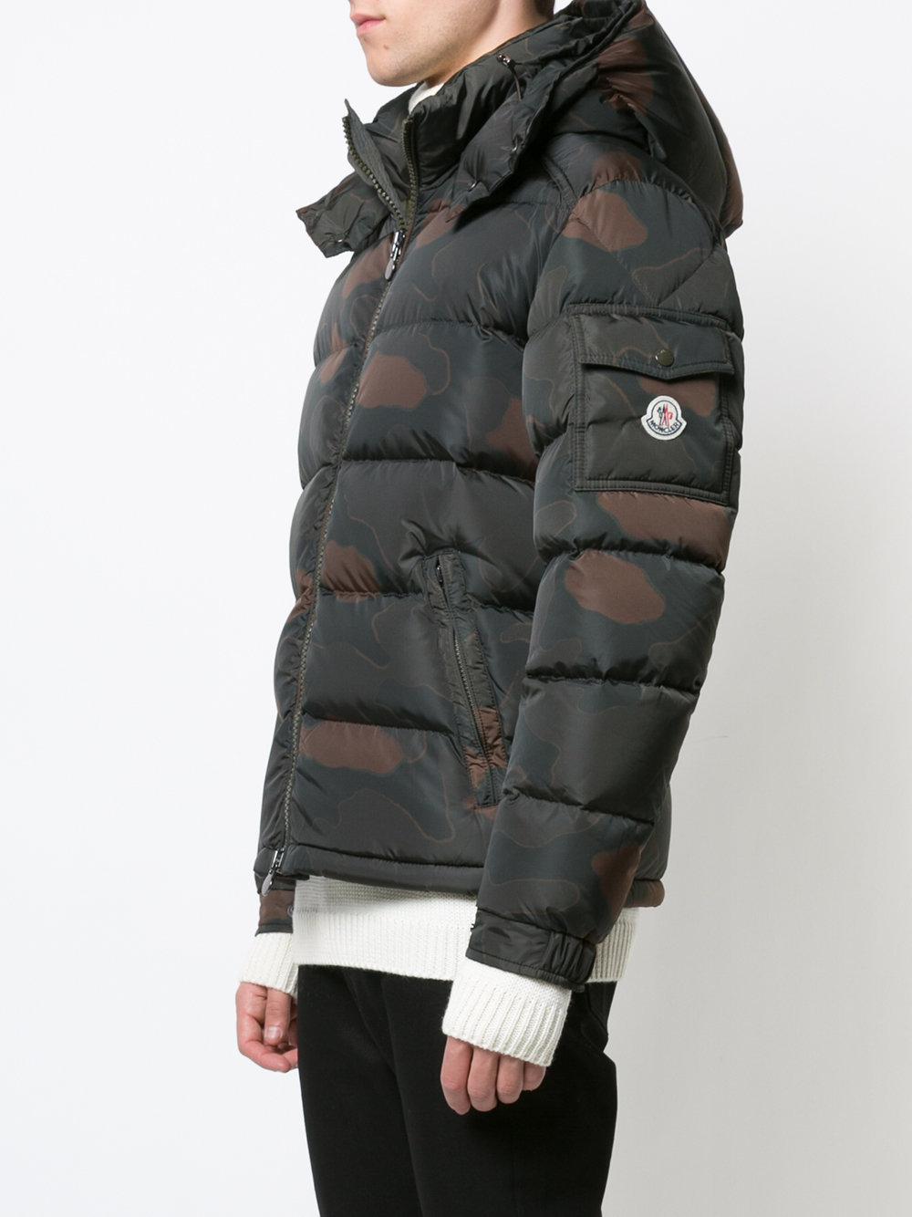 Moncler Goose Camouflage Padded Jacket in Green for Men | Lyst