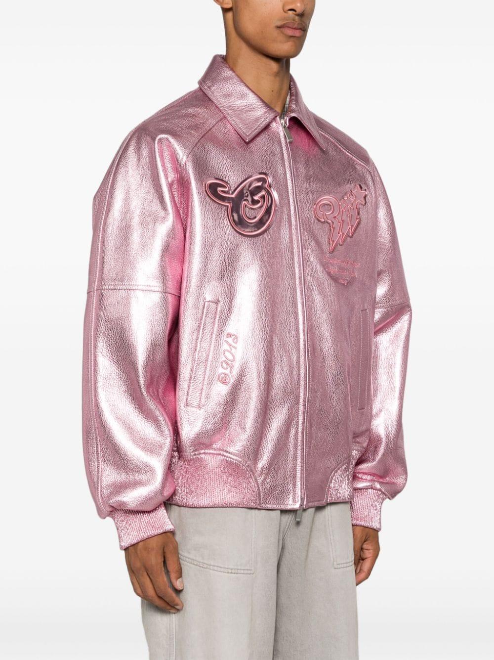 Off White c o Virgil Abloh Scorpio Lea Bomber Jacket in Pink for Men Lyst
