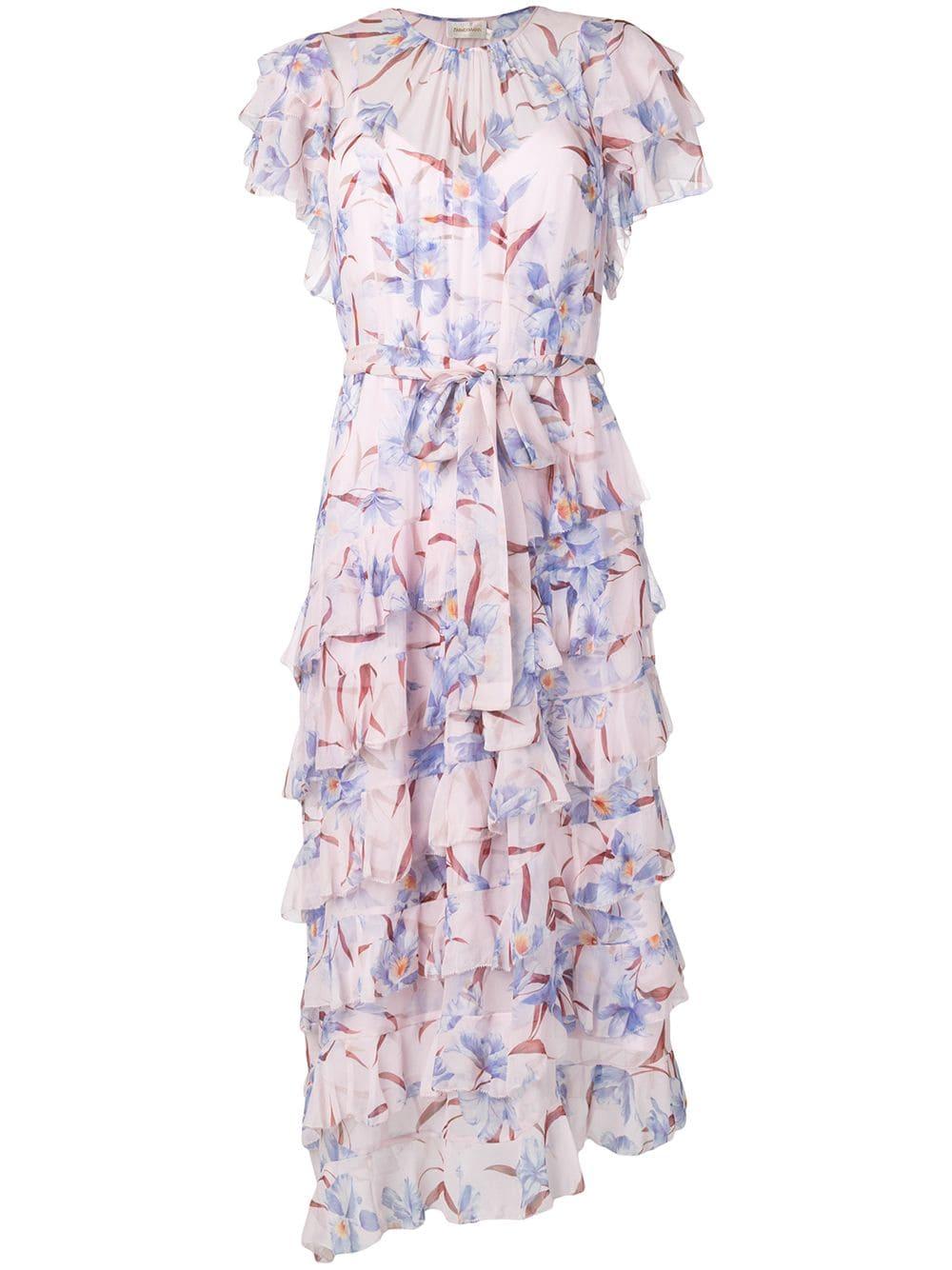 Zimmermann Floral Print Ruffle Dress in 