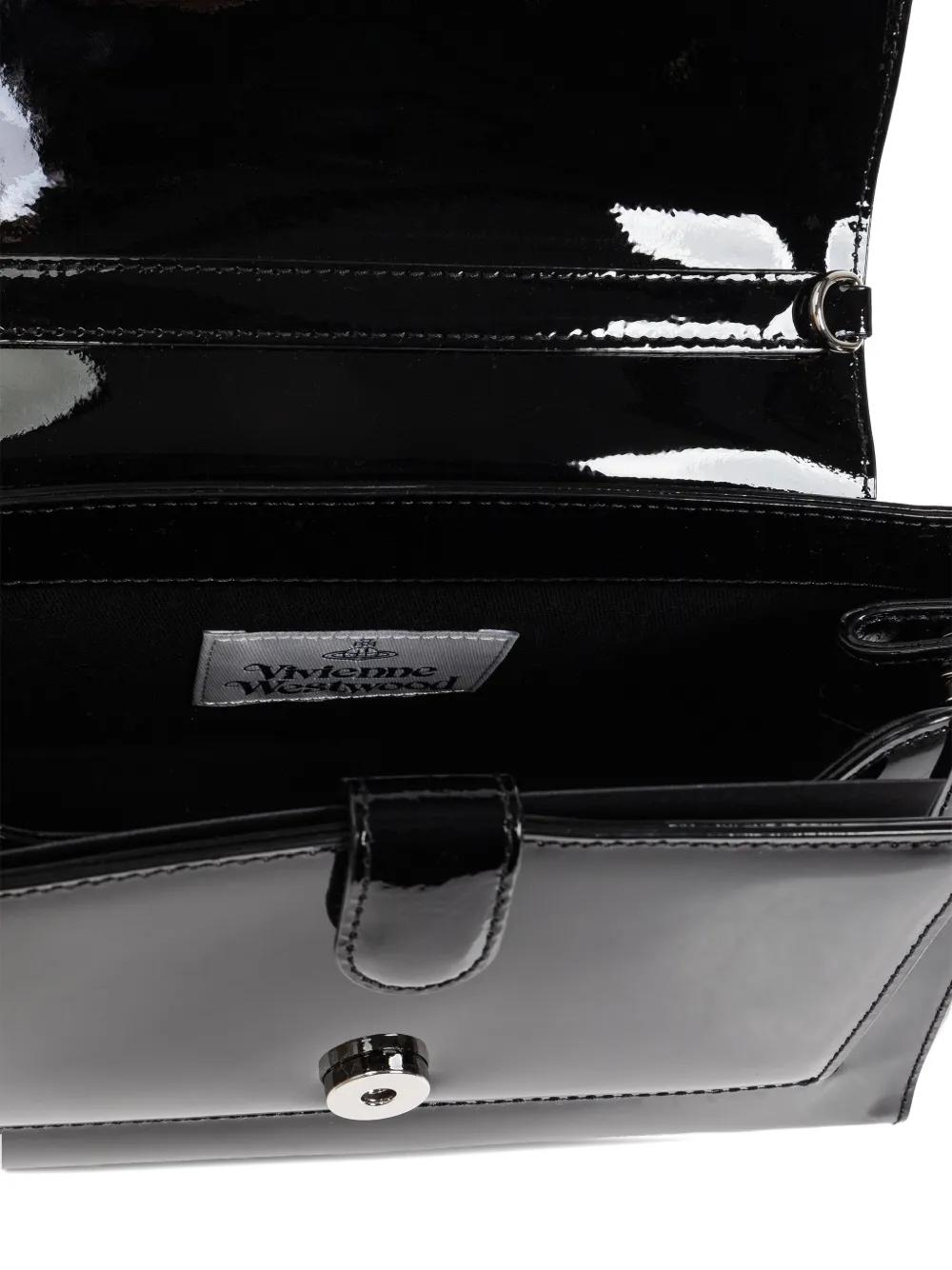 Vivienne Westwood Patent-Leather Orb Shoulder Bag in Black | Lyst
