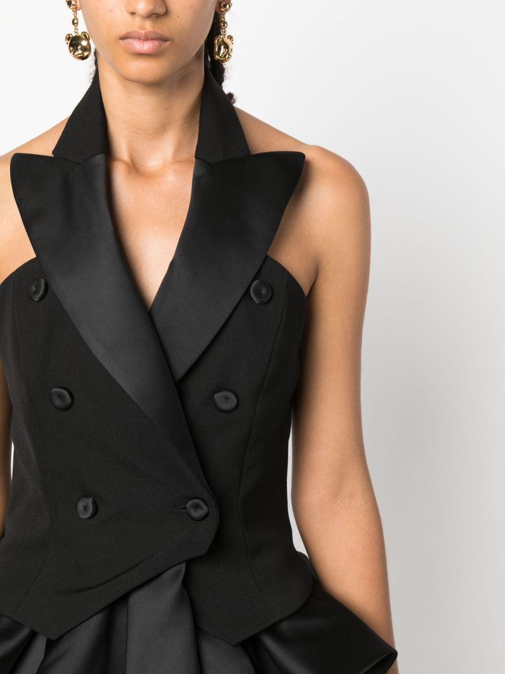 Moschino Double-breasted Sleeveless Blazer Top in Black | Lyst