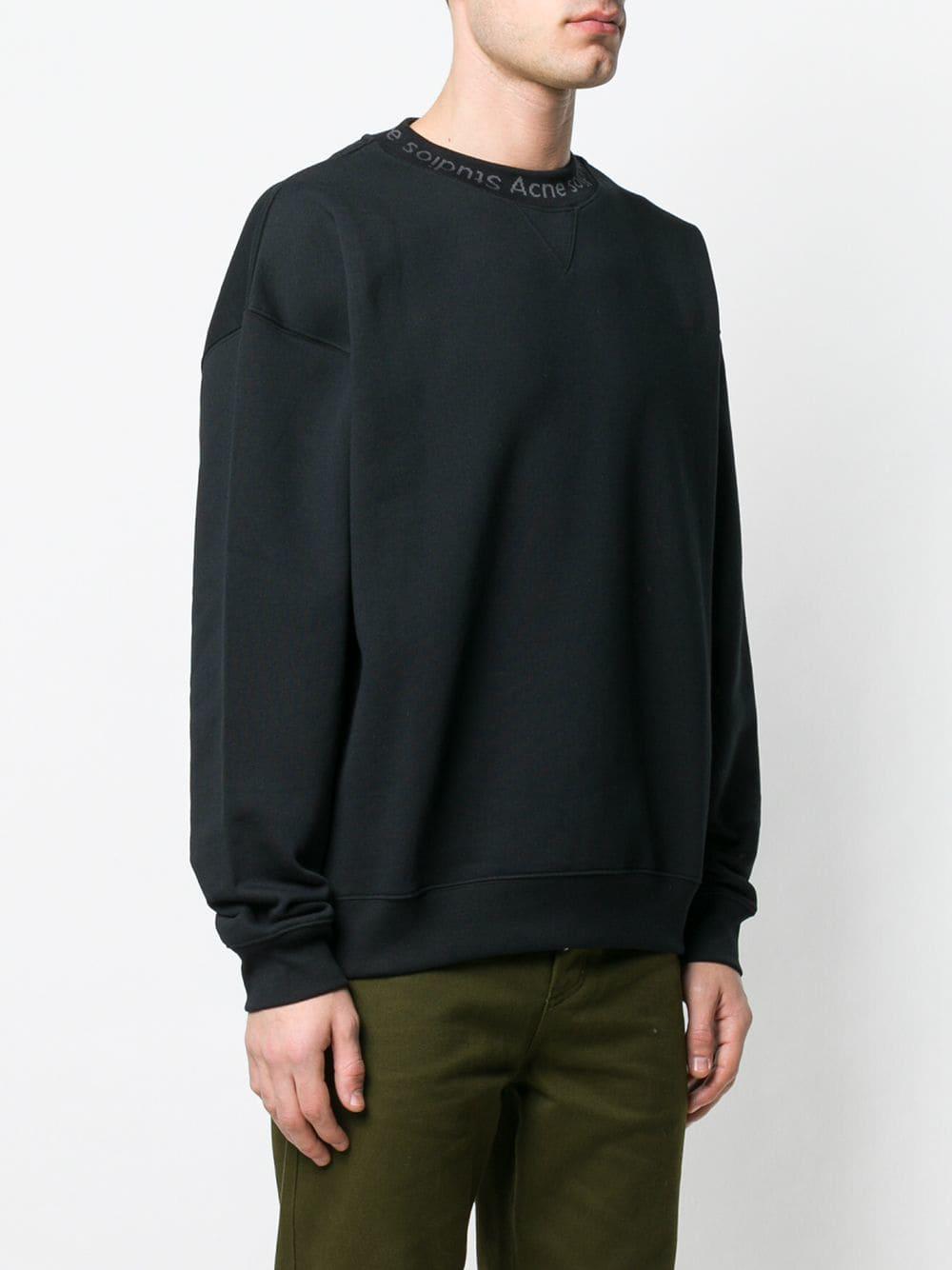 Acne Studios Flogho Iconic Sweatshirt in Black for Men - Lyst