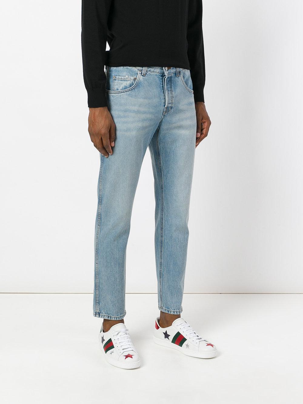 Gucci Denim Loved Embroidered Jeans in 