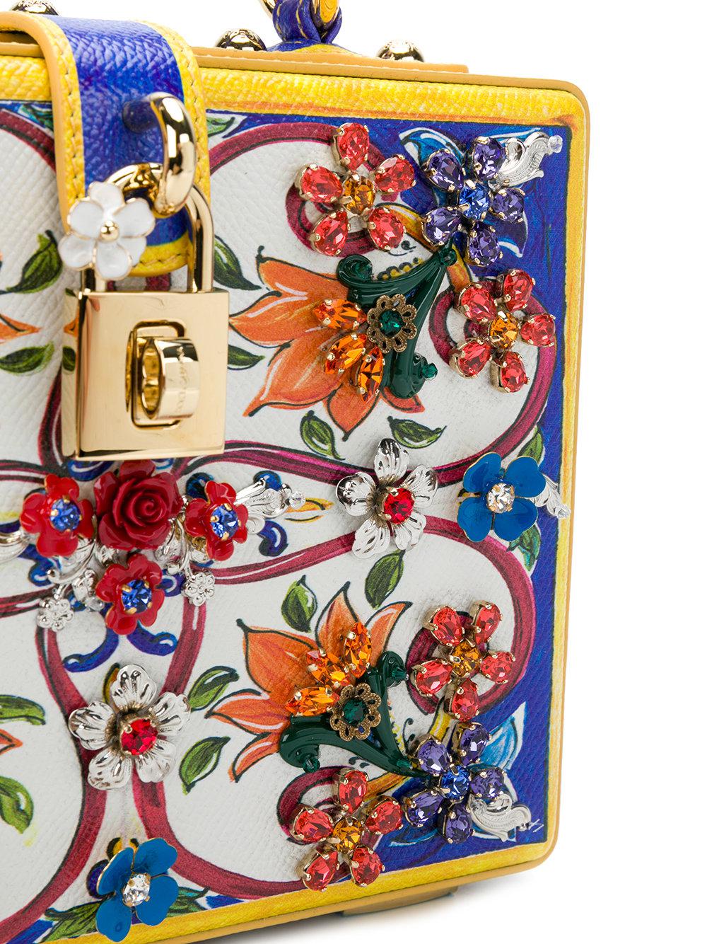 Dolce & Gabbana Leather Majolica Box Bag Lyst