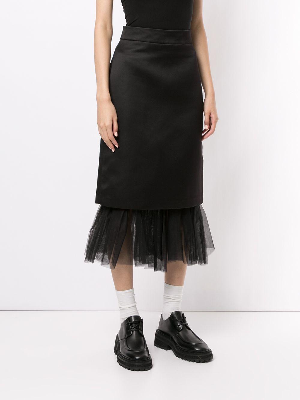 ShuShu/Tong Tulle Hem Pencil Skirt in Black - Lyst