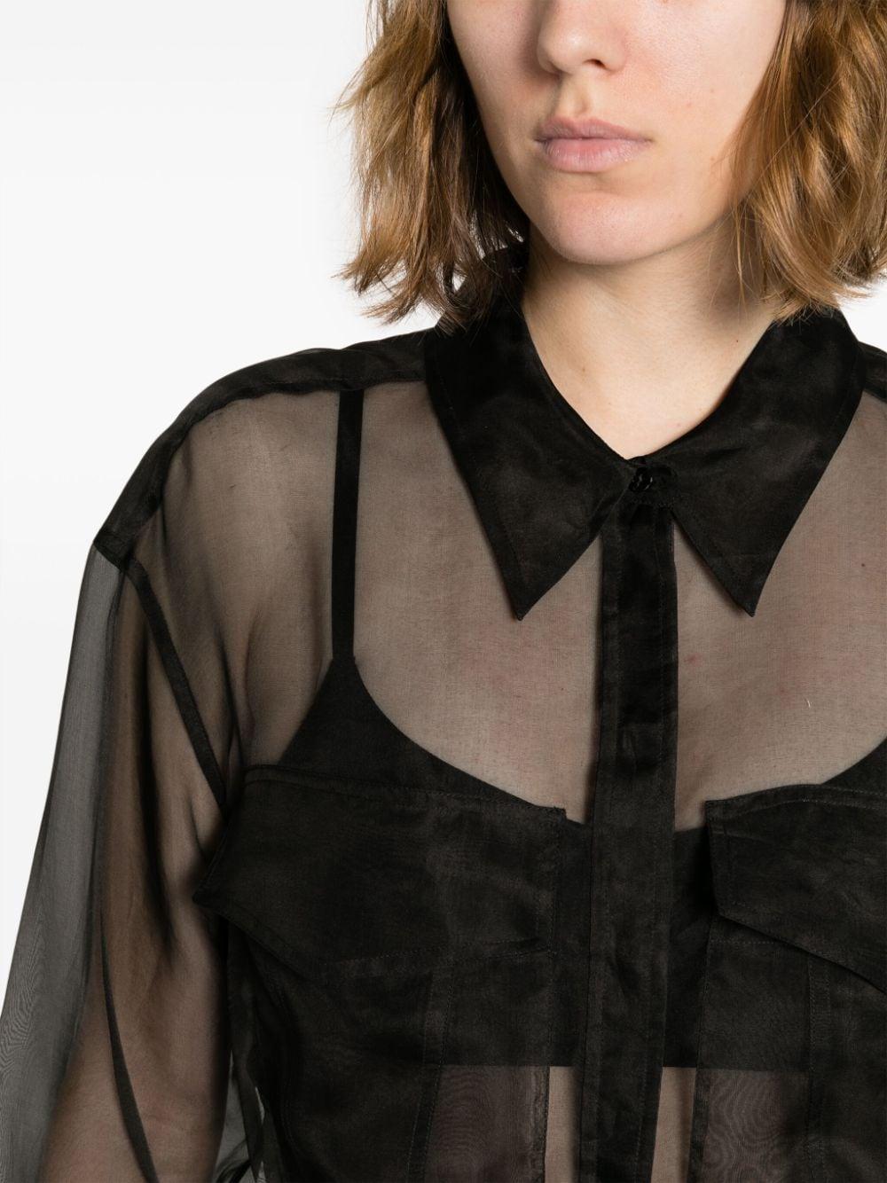Dorothee Schumacher Semi-Transparente Seidenbluse in Schwarz Lyst DE