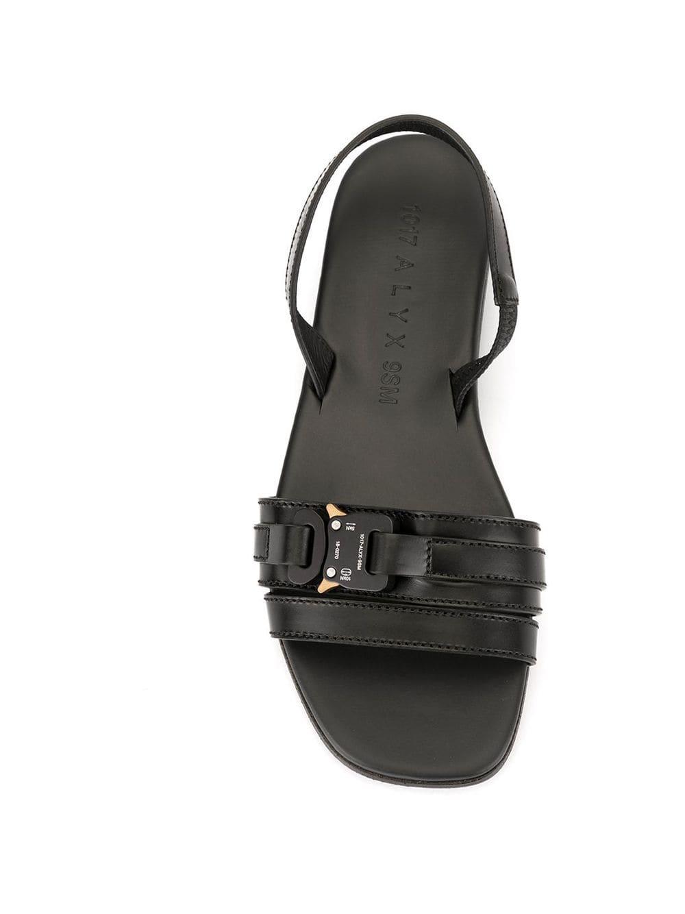 1017 ALYX 9SM Leather Capri Flat Sandals in Black - Lyst