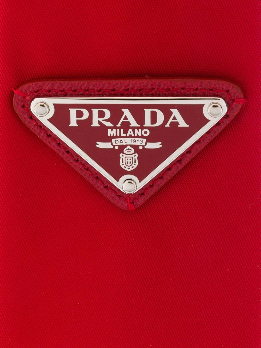Prada Triangle Logo Tie in Red for Men | Lyst Australia