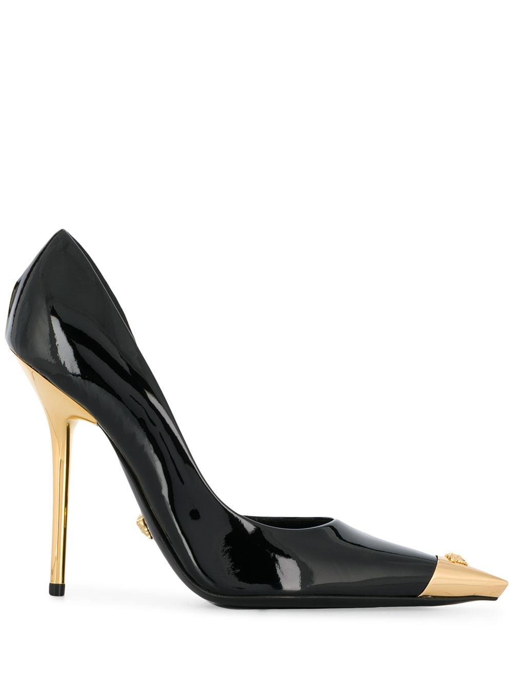 Versace Jeans Couture Black High Heel Ankle Strap Sandal