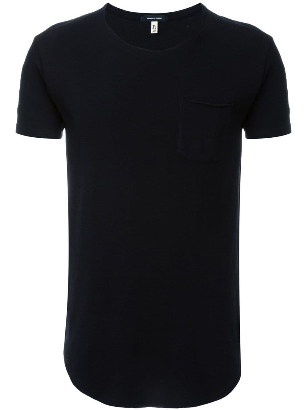 black curved hem t shirt