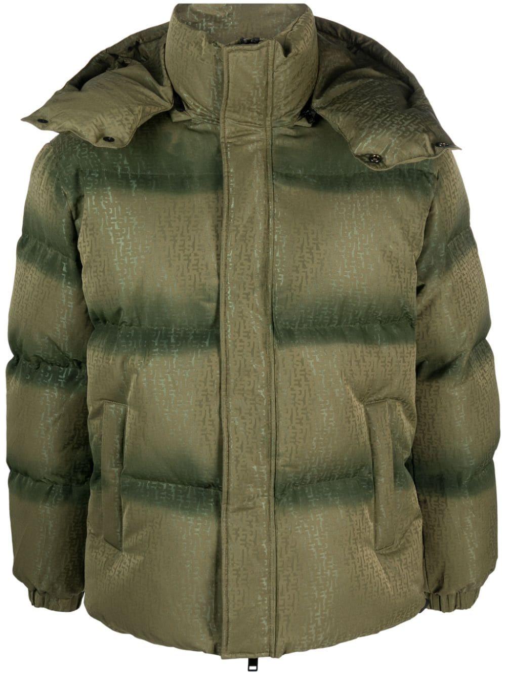 DIESEL Puffer Jacket With Detachable Hood in Green for Men Lyst UK