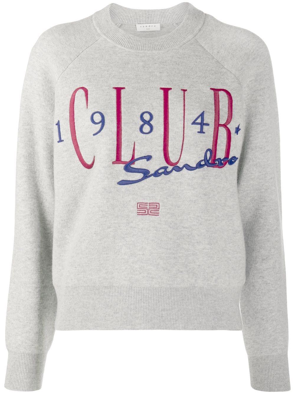 Sandro Club 1984 Embroidered Jumper in Gray | Lyst