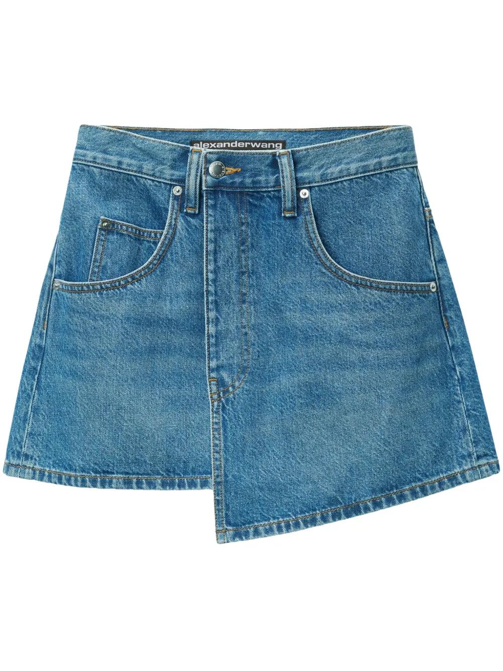 スカート DENIM X ALEXANDER WANG 'Deconstructed Wrapped' skirt Blue Alexander Wang Deconstructed Wrapped Skirt in Deep Blue