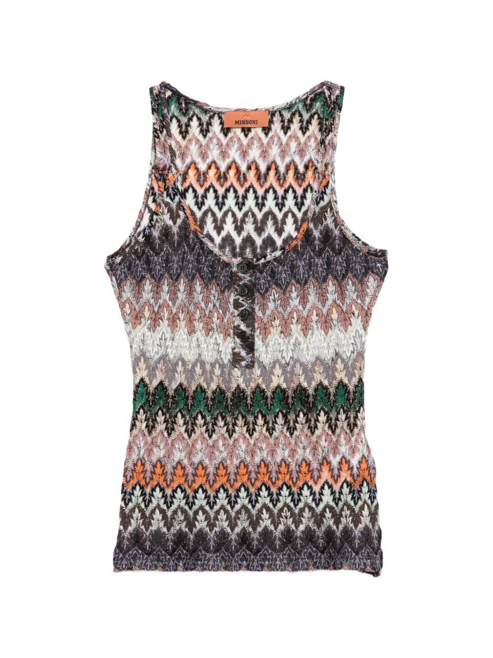 Missoni ボタン タンクトップ ブラウン | Lyst