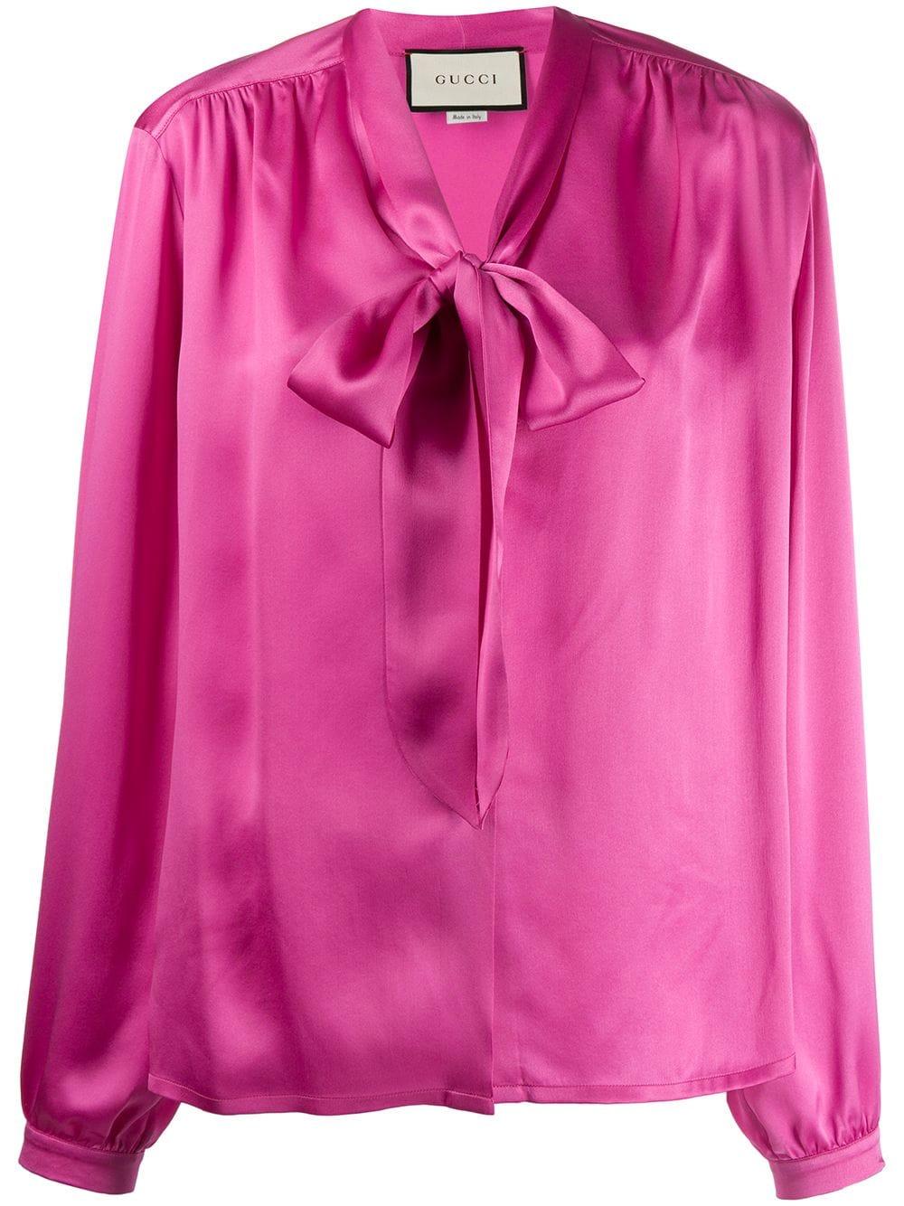 gucci pink satin shirt