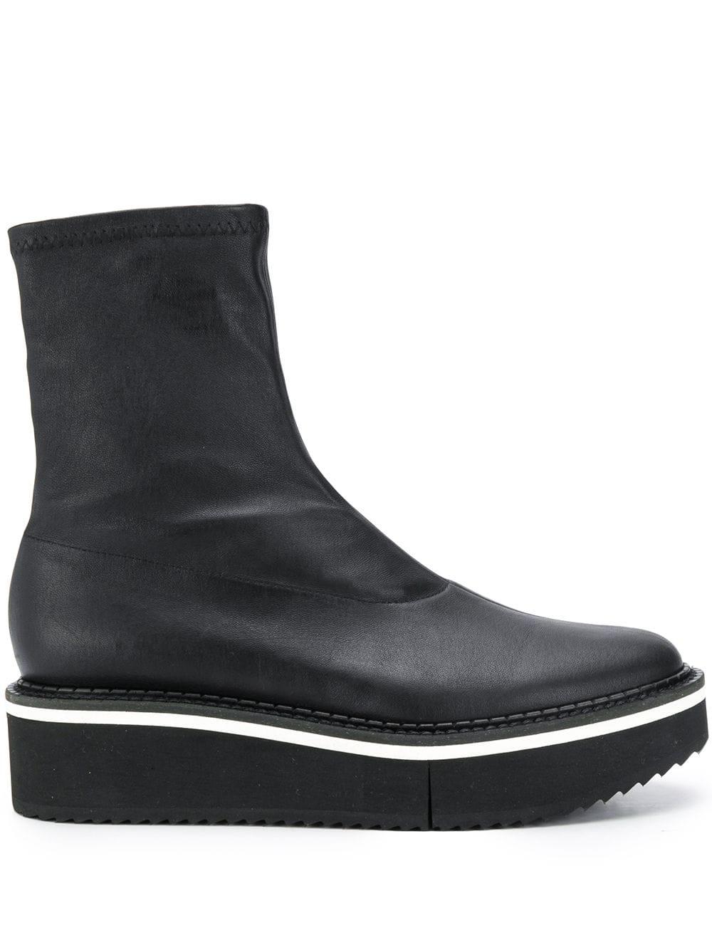 Clergerie Leather Berta Flatform Boots in Black - Lyst