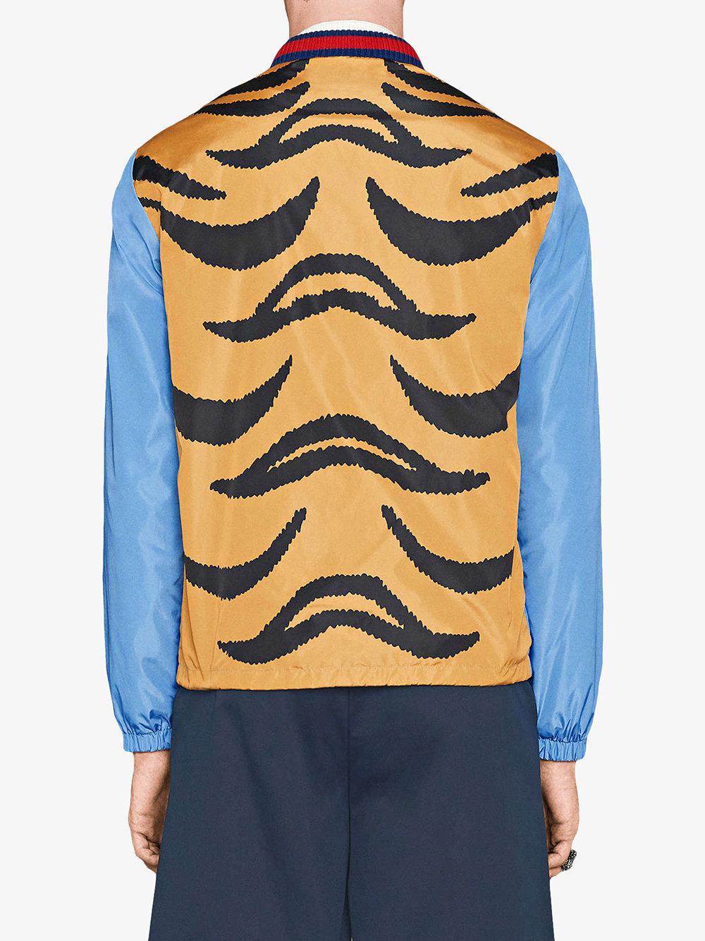 gucci tiger print lightweight jacket
