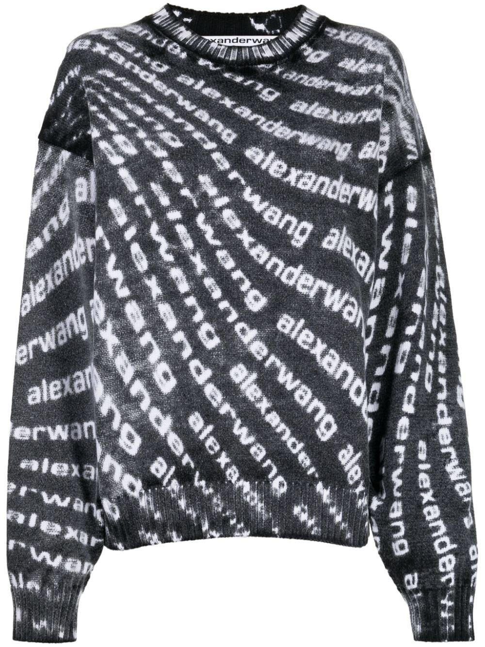 Alexander Wang logo-print long-sleeved jumper - Pink