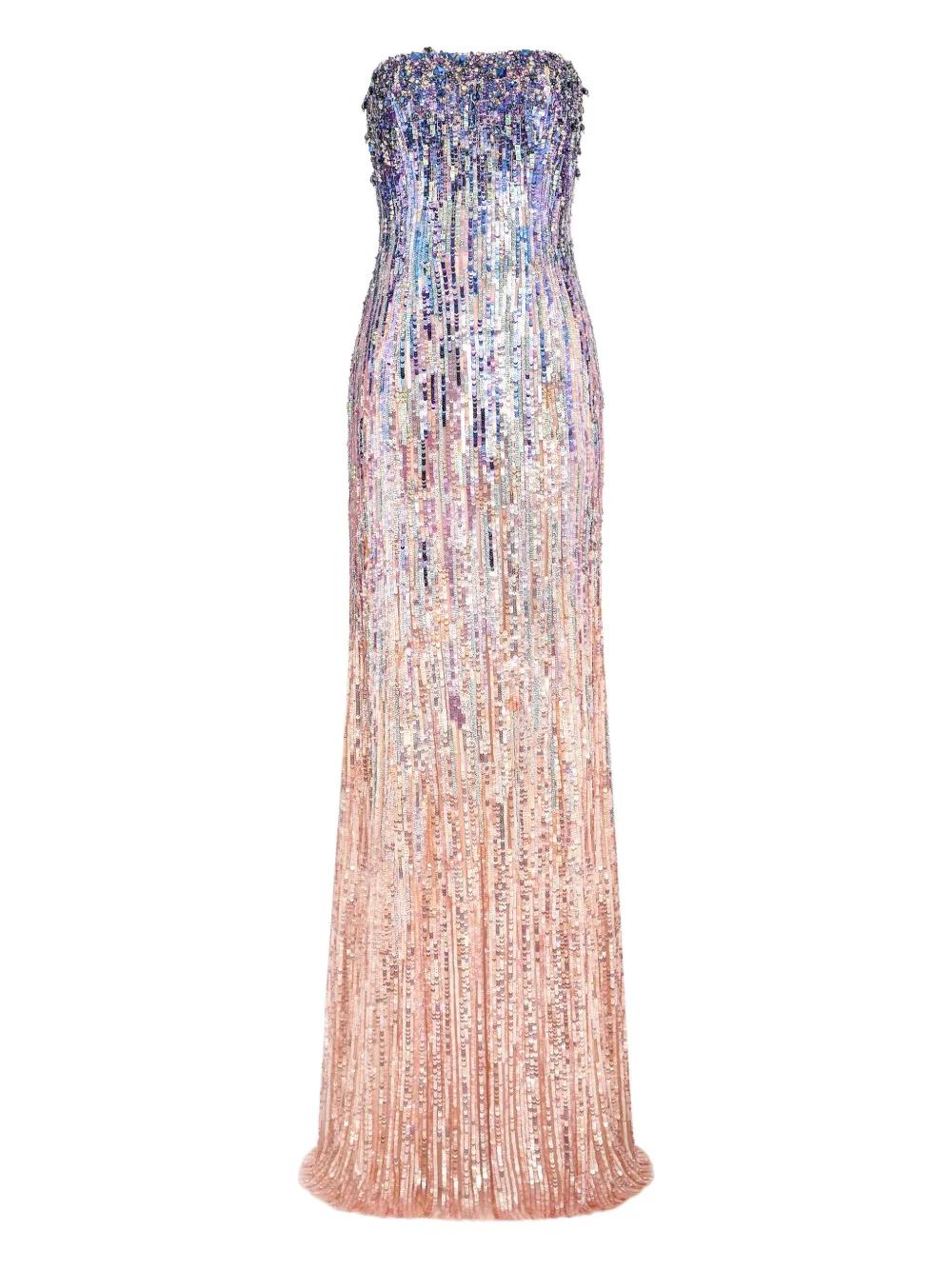 jenny packham party dresses Jenny Packham Crystal And Sequin-embellished Tulle Gown - Women - Navy Dresses