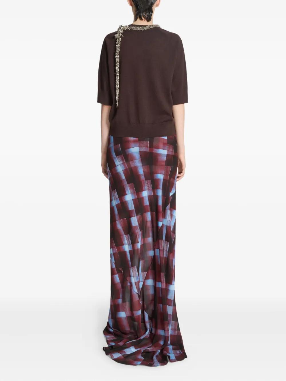 ◆DRIES VAN NOTEN◆シフォンマキシスカートチェック ギャザー入 レディース Dries Van Noten マキシスカート | オンラインセール