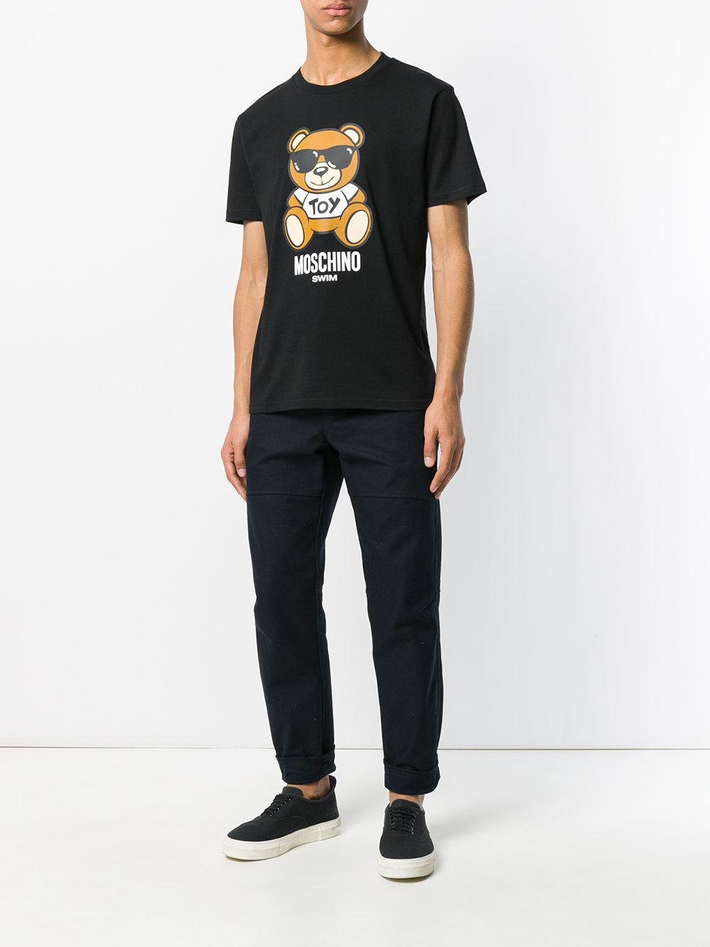 T-shirt con stampa orso ' Swim' da Uomo di Moschino in Nero | Lyst