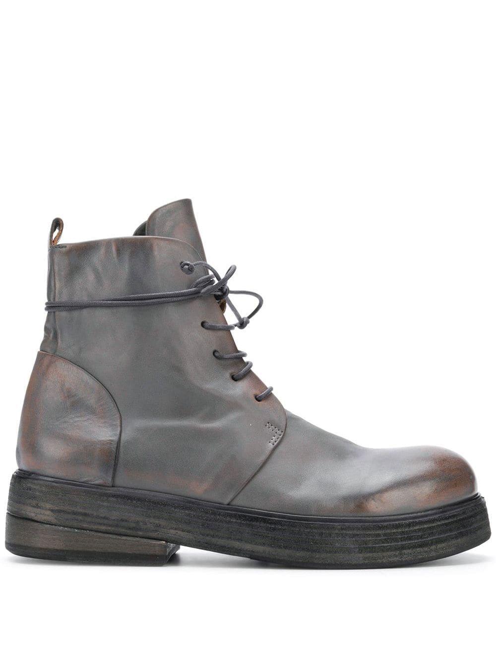Marsèll Leather Platform Ankle Boots in Grey (Gray) for Men - Lyst