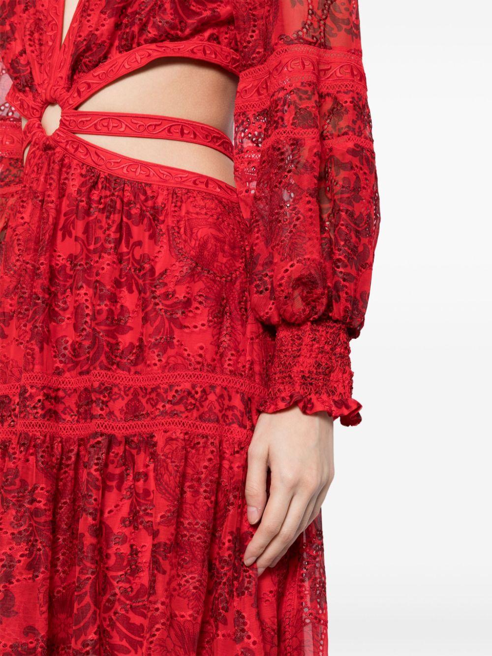 Alice + Olivia Patricia Cut-Out Dress in Red | Lyst