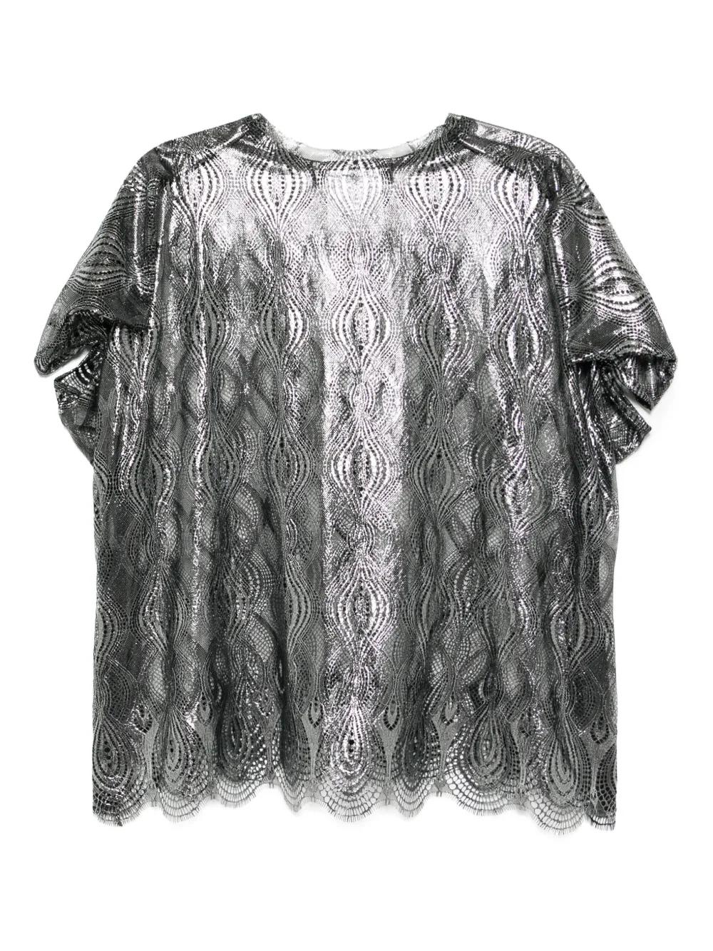 Junya Watanabe Metallic T-Shirt in Gray | Lyst