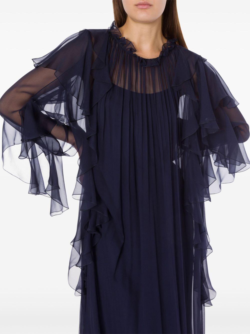 Alberta Ferretti レディース ブルー シルク ドレス ワンピース Alberta Ferretti レディース ブルー シルク ドレス ワンピース